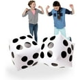 thumbnail image 1 of 13" Jumbo Inflatable Dice - White and Black Giant Dice for Indoor and Outdoor Broad Game, Ludo and Pool Party (Pack of 2), 1 of 7