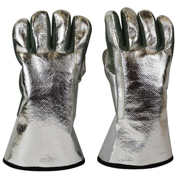 13" Kevlar 18 Oz Aluminized Carbon Heat-Resistant Melting Furnace Gloves Metal Refining Jewelry Making Safety Gear - SAF-0010