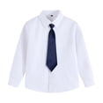thumbnail image 1 of 13 Kid Girl Boy Tops Shirts Boys Dress Shirts Long Sleeve, Boys Button Down Shirt Wrinkle-Free for Formal & Casual & School & Events, 1 of 3