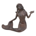 thumbnail image 1 of 13"L Cast Iron Large Nautical Siren Mermaid Holding Starfish Statue Rust Finish, 1 of 4