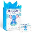 13" Large Baby Shower MMF7 Birthday Gift Bags for Boy with Tissue