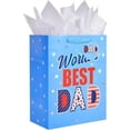 thumbnail image 1 of 13" Large Fathers Day Gift Bags with Tissue Paper for Best DAD's Present Wrapping (HAPPY FATHER'S DAY), 1 of 4