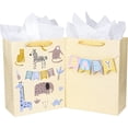 thumbnail image 1 of 13" Large Gift Bag (2 Pack) with Tissue Paper for Baby Shower - Yellow Design, 1 of 6