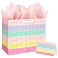 13" Large Happy Birthday DHF10 Gift Bag with Tissue Paper, Card and
