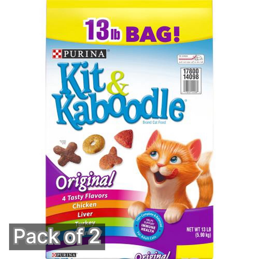 Purina Kit & Kaboodle Dry Cat Food, Original, 13 Lb Bag (Pack of 2)