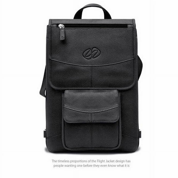 13 MacCase Premium Leather MacBook Flight Jacket with Backpack Opt Black
