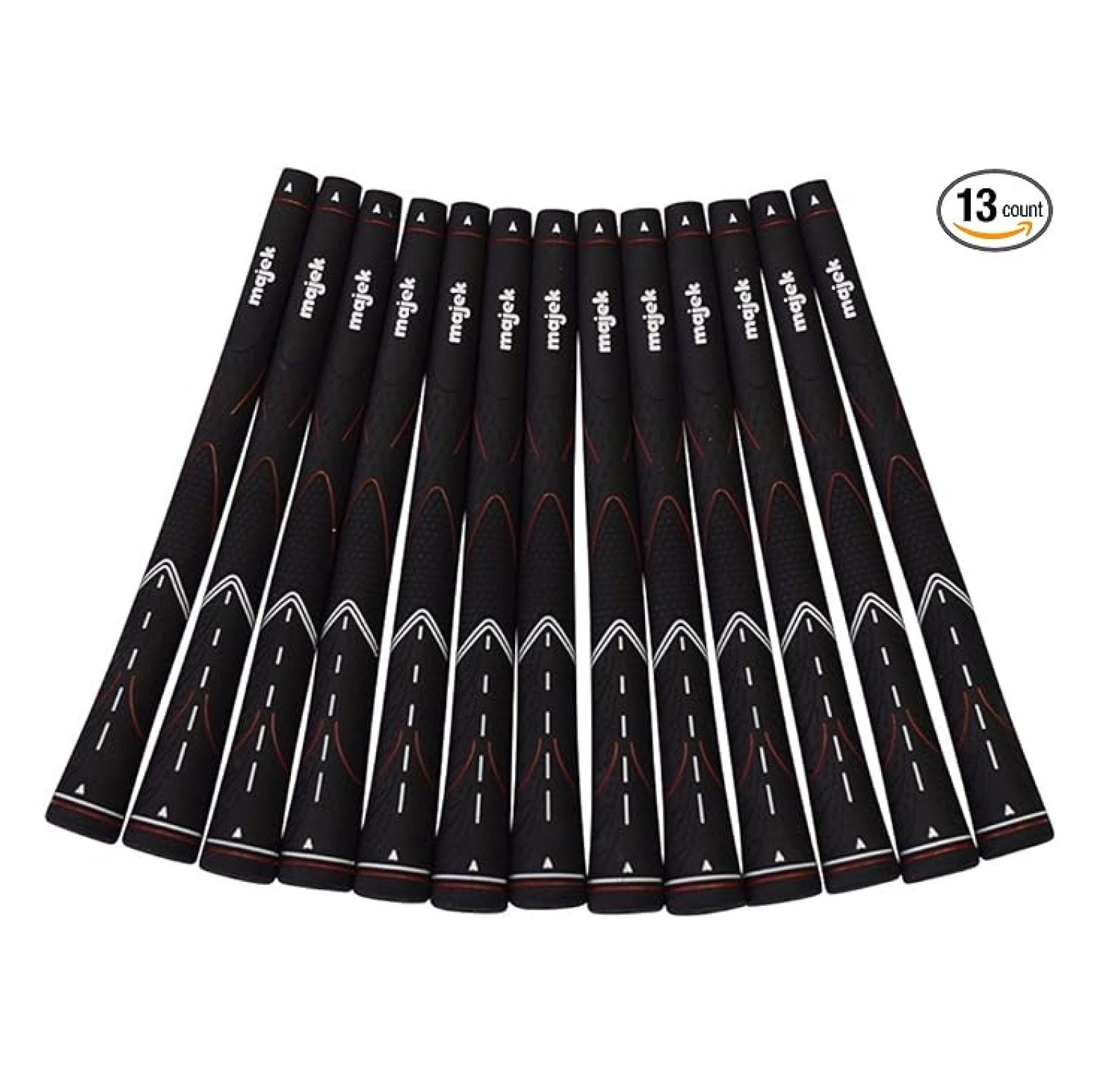 13 Majek Men's Tour Pro Black Midsize Golf Grips