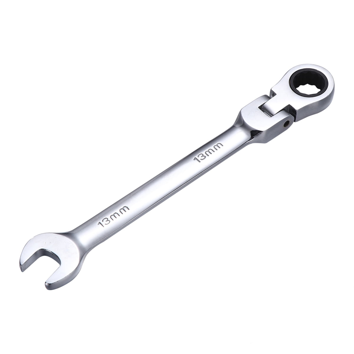 13 Mm Wrench Adjustable Ratchet Rotating Metric Wrenches Silver Ratcheting Spanner Tool Dual