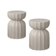 thumbnail image 1 of 13" Modern Outdoor and Indoor Waterproof Coffee Table and Side Table Set, Durable MgO Cement Design, Suitable For Patio, Garden, Backyard and Living Room, White, 2PC, 1 of 6