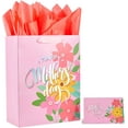 13" Mother's Day Large Gift Bag with Tissue Paper and Handles and