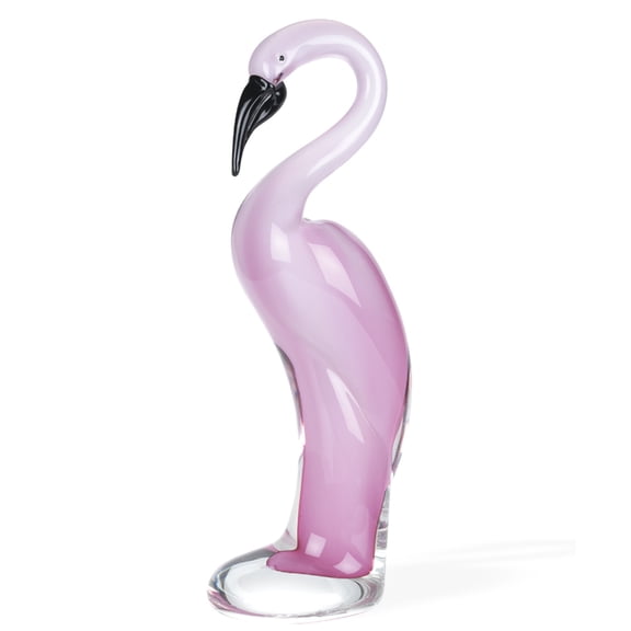 13" Mouth Blown Pink Flamingo Art Glass