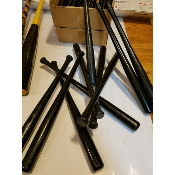 13 New Black 18" Mini Souvenir Baseball Bats. Finished Hardwood. Gift, DIY