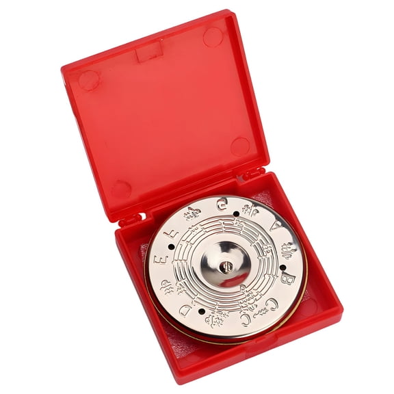 13-Note Vocal Chromatic Pitch Pipe with Metal Reeds, Round Tuner for Accurate Tuning, Note Markings, Compact Design Pitch Pipe for Singers, Key of C to C, Red