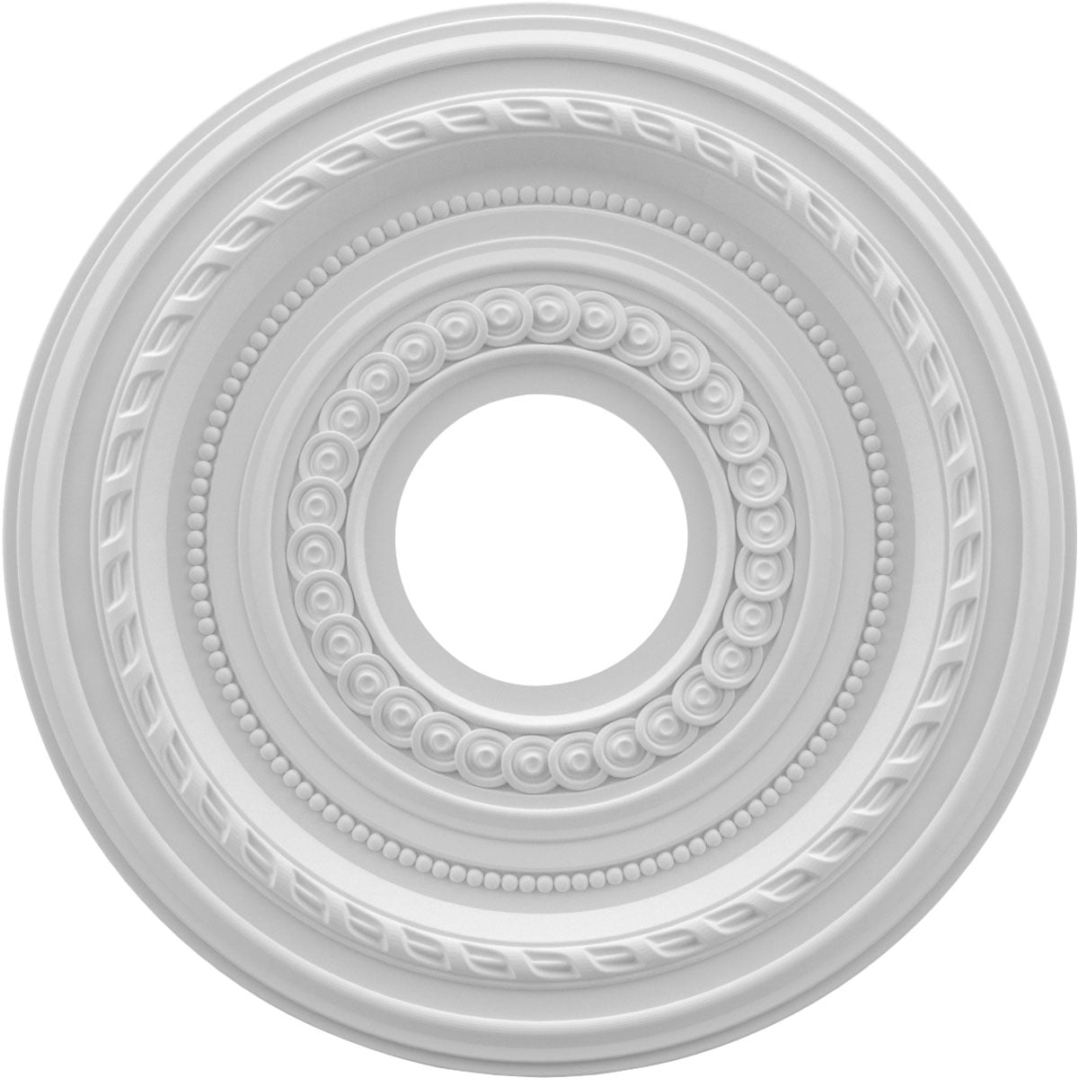 13" White Thermoformed PVC Ceiling Medallion