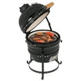 thumbnail image 1 of 13" Orange Ceramic Charcoal Grill – Kamado-Style Outdoor BBQ with 10.43" Grid, Fuel-Efficient Design for Grilling, Smoking, Baking, and Roasting, 1 of 12