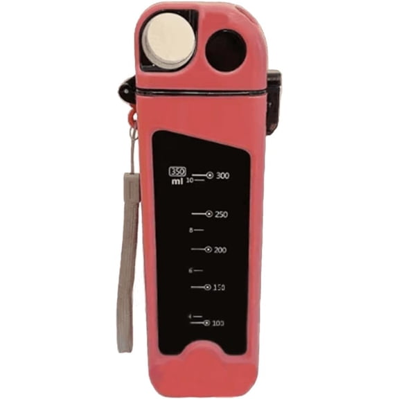 13-Ounce Rectangular Water Bottle—Featuring a portable straw design, a locking lid, and a silicone mouthpiece; specially designed for fitness, yoga, cycling, travel, and office use.