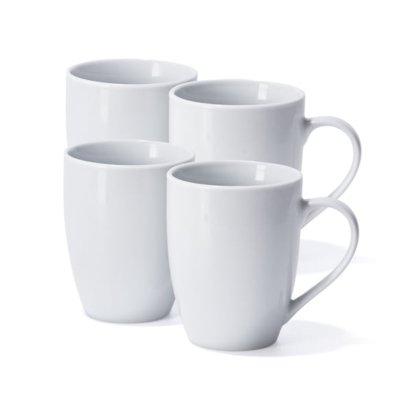 13 Oz Coffee Mugs Set of 4 Ceramic Coffee Mug White Coffee Cups Tea Cups New Home Office Restaurant Drinking Cup Sets Gift for Women Men Newlyweds Housewarming Wedding Party Christmas New Year Dinner