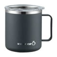 thumbnail image 1 of 13 Oz Insulated Coffee Mug with Lid Handle Stainless Steel Thermal Travel Hot Tea Cup Camping Big Water Tumbler, 1 of 8