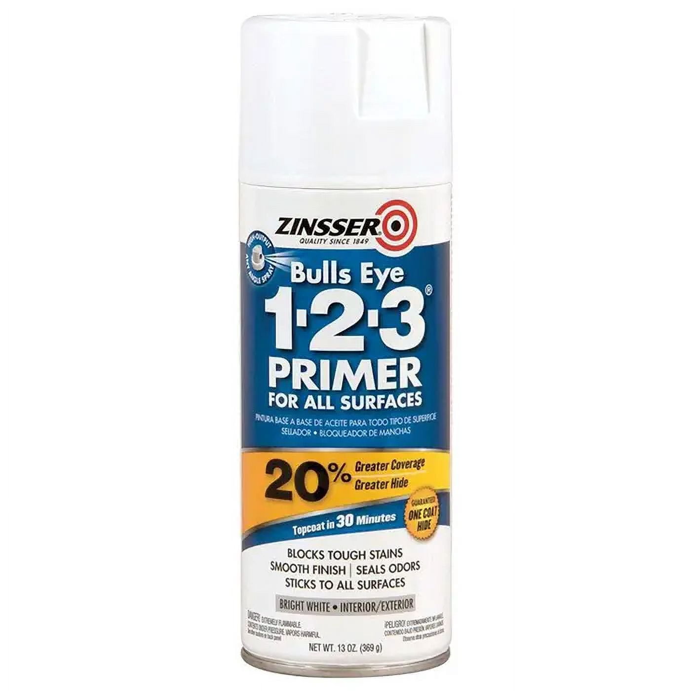 13 Oz Zinsser 02008 White Zinsser, Bulls Eye 123 WaterBased Stain