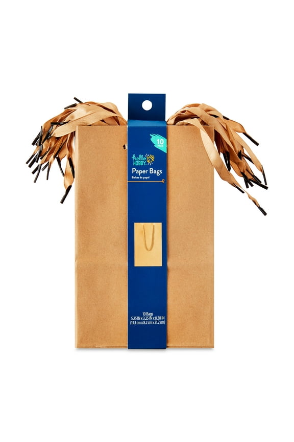 Small Kraft Paper Bags, 5.25" x 8.38", 10 Count