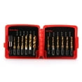 13 PCS Drill and Tap Bit Set with Adapter SAE/Metric Titanium Coated