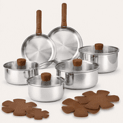 13 PCS Tri-Ply Stainless Steel Cookware Set with Detachable Handle, Pots and Pans Set, Induction Kitchen Cooking Sets, RV/Camping Cookware, Oven Safe