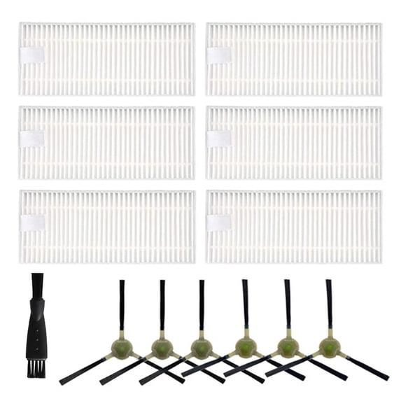 13 Pack Filter Replacement Compatible for Life K2 K3 K3A K4 K5 and for Lefant M210 M210S M210B M213 Robot Vacuum,for Life k2 Replacement Parts 6 Side Brushes,6 Filters, 1X Cleaning Brush