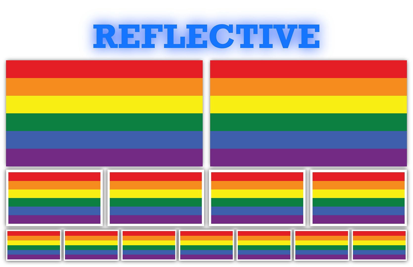 13 Pack Gay Pride Flags | (x2) 4x2 inch, (x4) 2x1 inch, (x7) 1x.5 inch ...