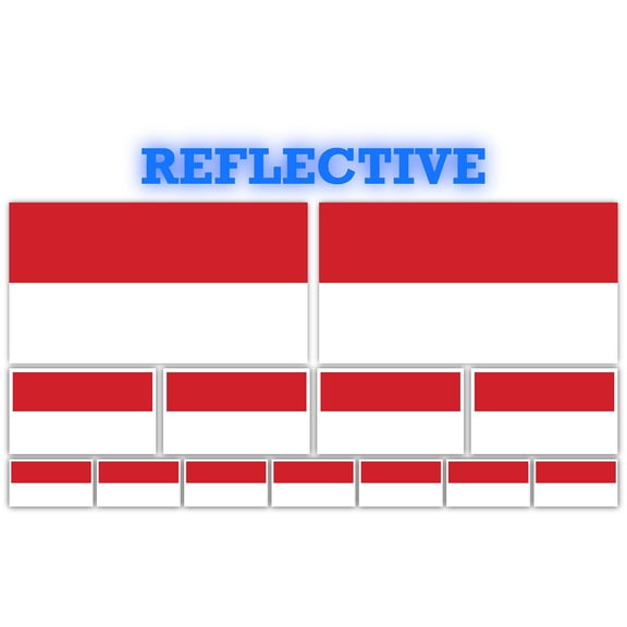 13 Pack Monaco Flags | (x2) 4x2 inch, (x4) 2x1 inch, (x7) 1x.5 inch flag stickers | Country State Flags Pack Stickers for Cars, Trucks, Laptops, Bikes, Toolboxes, Skateboards, Windows and More