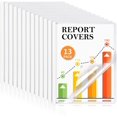 13 Pack Report Covers with Sliding Bar, Clear Report Covers for A4 and