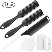 13 Pack Trimmer Razor Dual Side Cutting Scissors DIY Hair Thinning Comb Slim Haircuts Cutting Tool Blade Barber Cut Hair Brush Tools
