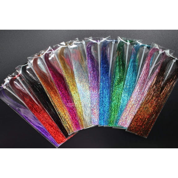 13 Packs 13 Colors 0.3mm 1/64" Holographic Flashabou Glittering Tinsel Sparkle Crystal Flash Trout Tube Fly Tying Materials