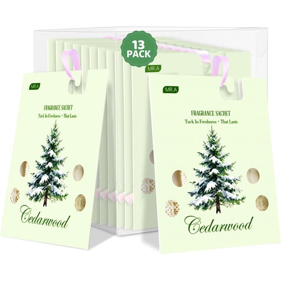 13 Packs Cedar Sachet Bags for Drawer and Closet, Fresh Scents Drawer Deodorizers Long Lasting Air Freshener for Home House Fragrance, Cedar for Closets Car Air Frehener