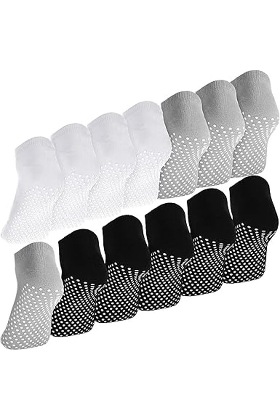 13 Pairs Pilate Grippers Socks for Women Non Slip Yoga Ballet Barre Non Skid Socks for Men House Workout Sports