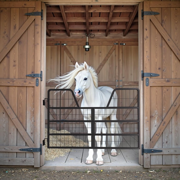 13" Panel Farm Gate, 14.2" Gap 13" Panel Farm Gate with Grid Design, 48" Width Farm Gate for Stable