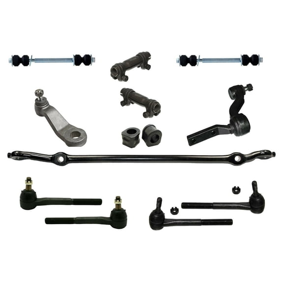 13 Pc Suspension Kit Sway Bar Frame Bushings 31.75mm (1.25 inch) Inner & Outer Tie Rods Ball Joints Center Link Idler Arm Heavy Duty Pitman Arms Fits select: 1988-1992 CHEVROLET GMT-400