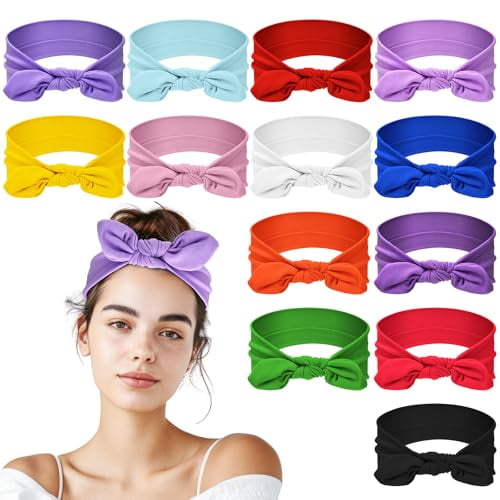 13 Pcs Bow Headbands for Women Headwrap Bowknot Headbands Solid Color ...