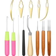13 Pcs Dreadlocks Tool Set Includes 5 Latch Hook Crochet Needles, 3 Dreadlocks Crochet Hook and 5 Locking Hair Extensions Tool for Locs, Sisterlocks, Easyloc Hair