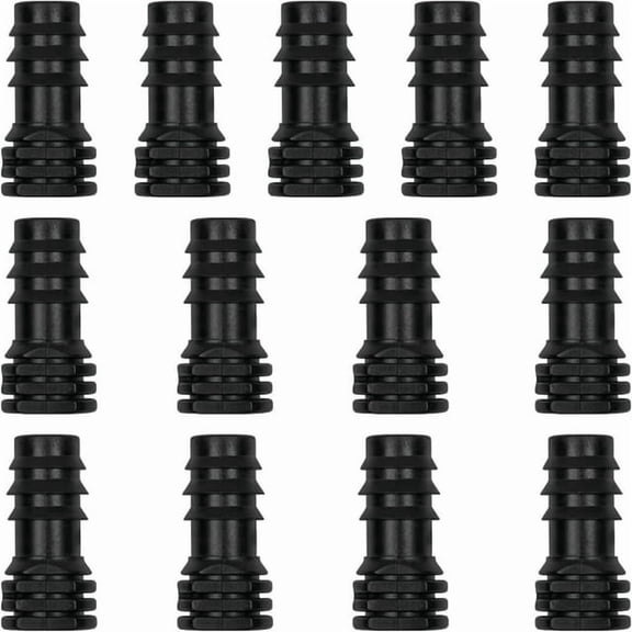 13 Pcs Drip Irrigation Fittings End Cap 1/2 Inch In-Line Barbed Plug End Connector For 1/2 Inch Drip Tubing 13mm ID Drip Line End Parts For Garden Irrigation Systems