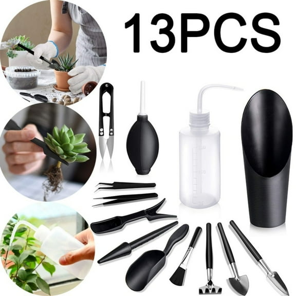 13 Pcs Gardening Tools Set, Mini Succulent Care Kit with Transplanting Tools for Indoor Plants, Bonsai, Miniature Gardening, and Succulent Repotting