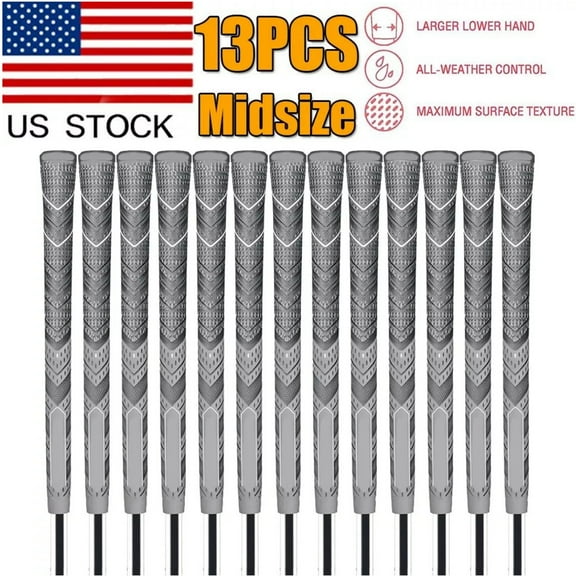 13 Pcs Golf Grip Club Grip Grey Non-Slip Rubber Golf Grip Midsize 60R
