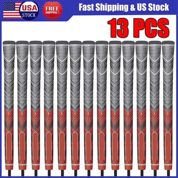 13 Pcs Golf Grip MCC Golf Club Grip Non-Slip Rubber Midsize 60R red