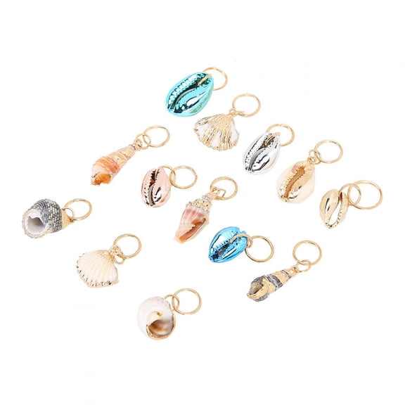 13 Pcs Hair Braid Rings Dreadlocks Bead Shell Hair Clip Pendants DIY Decoration Accessories for Braiding Styling Tools (3.15 inches / 8 cm) - Perfect for Parties and Weddings