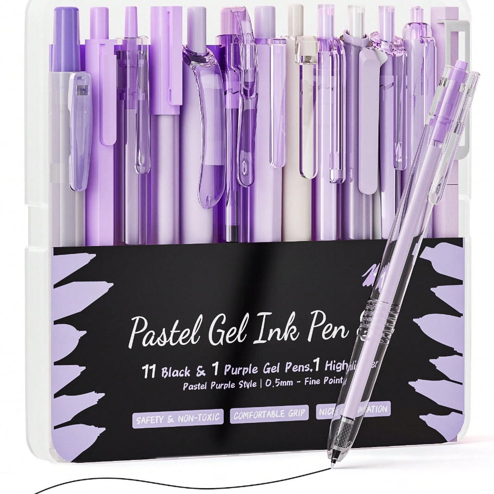 13 Pcs Pastel Gel Ink Pen Set With Case, Cute Retractable 0.5mm Fine ...