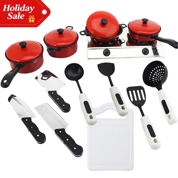13 Pcs Pretend Play Toys for Toddlers 3-5, Kitchen Toys Set, Kids Toys Kitchen Accessories with Pots and Pans, Learning Educational Toys for 1-3, Christmas Stocking Stuffers for Toddler Gifts