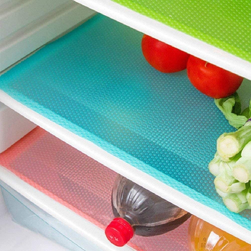 13 Pcs Refrigerator Mats,EVA Refrigerator Liners Washable Can Be Cut Refrigerator Pads Fridge Mats Drawer Table Placemats,Shelves Drawer Table Mats,Size 17.6"x11.3",5Blue+4Green+4Pink