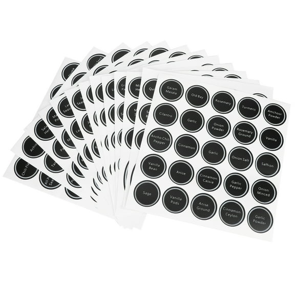 13 Pcs Reusable Printed Storage Label, Round Adhesive Sticker, Spice Jars Wine Bottles Printed Marker Labels for Labeling, Inventory, and Moving Label