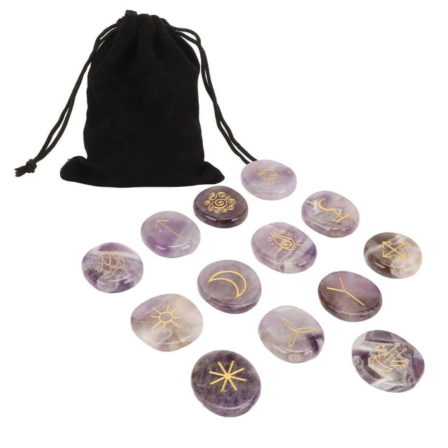 13 Pcs Rune Stone Set Empower Mind Promote Clear Thinking Crystal Runes