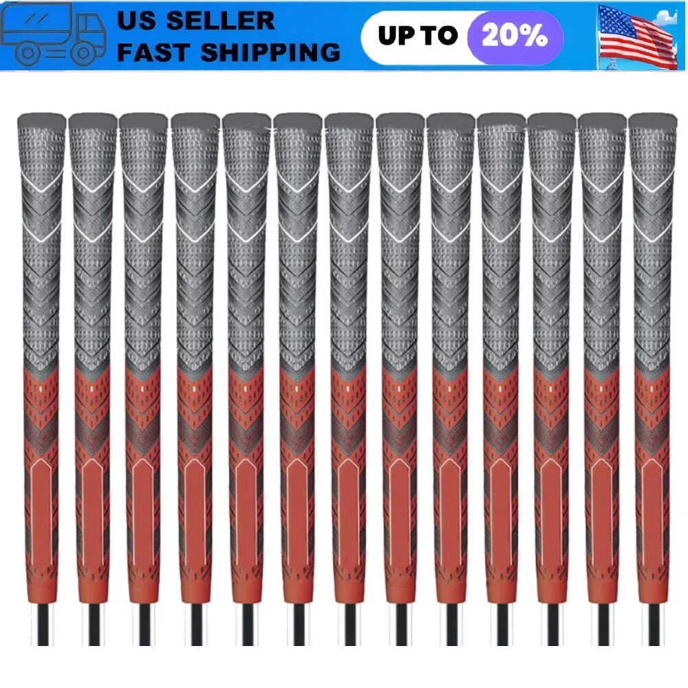 13 Pcs Standard 60R Golf Grip Red Rubber Club Grip Non-Slip Golf Grip
