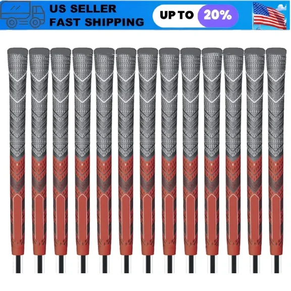 13 Pcs Standard 60R Golf Grip Red Rubber Club Grip Non-Slip Golf Grip